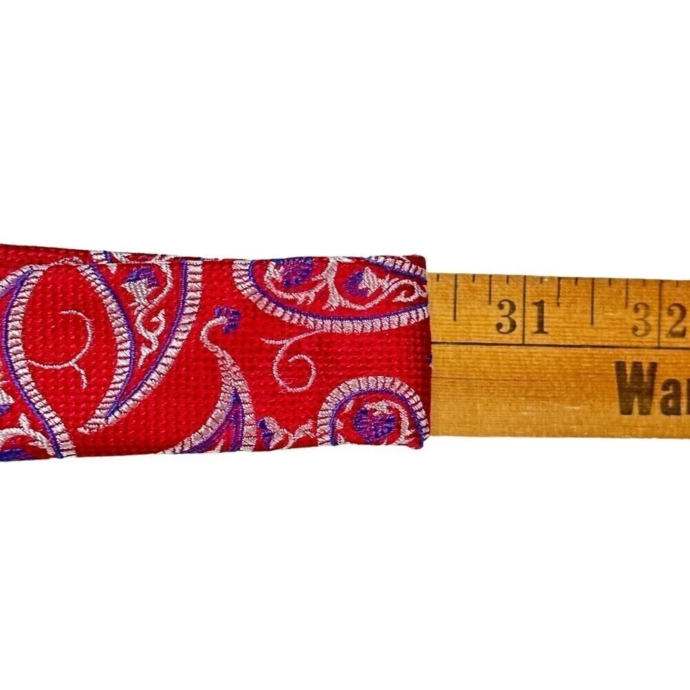 Tattersall London Silk Tie Men Red White Blue Paisley Necktie 100% Silk Handmade